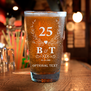 Custom Pint Glass Anniversary Gifts